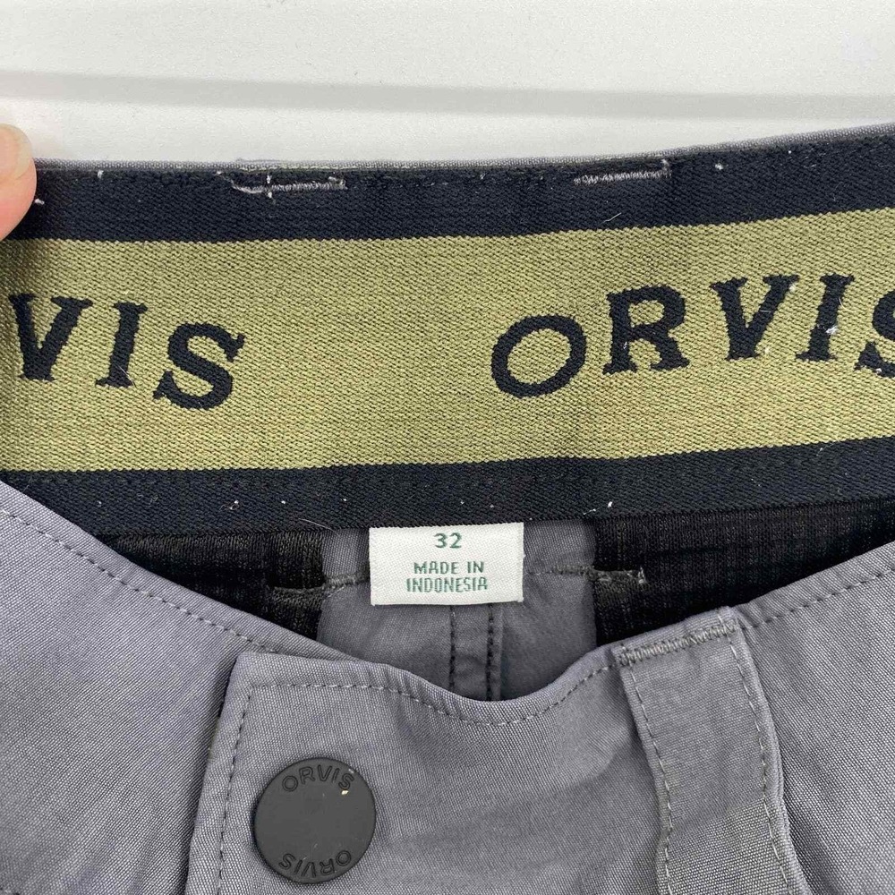 Orvis Cargo Shorts Mens 32 Gray Nylon Quick Dry Pockets Gorpcore - Picture 10 of 11